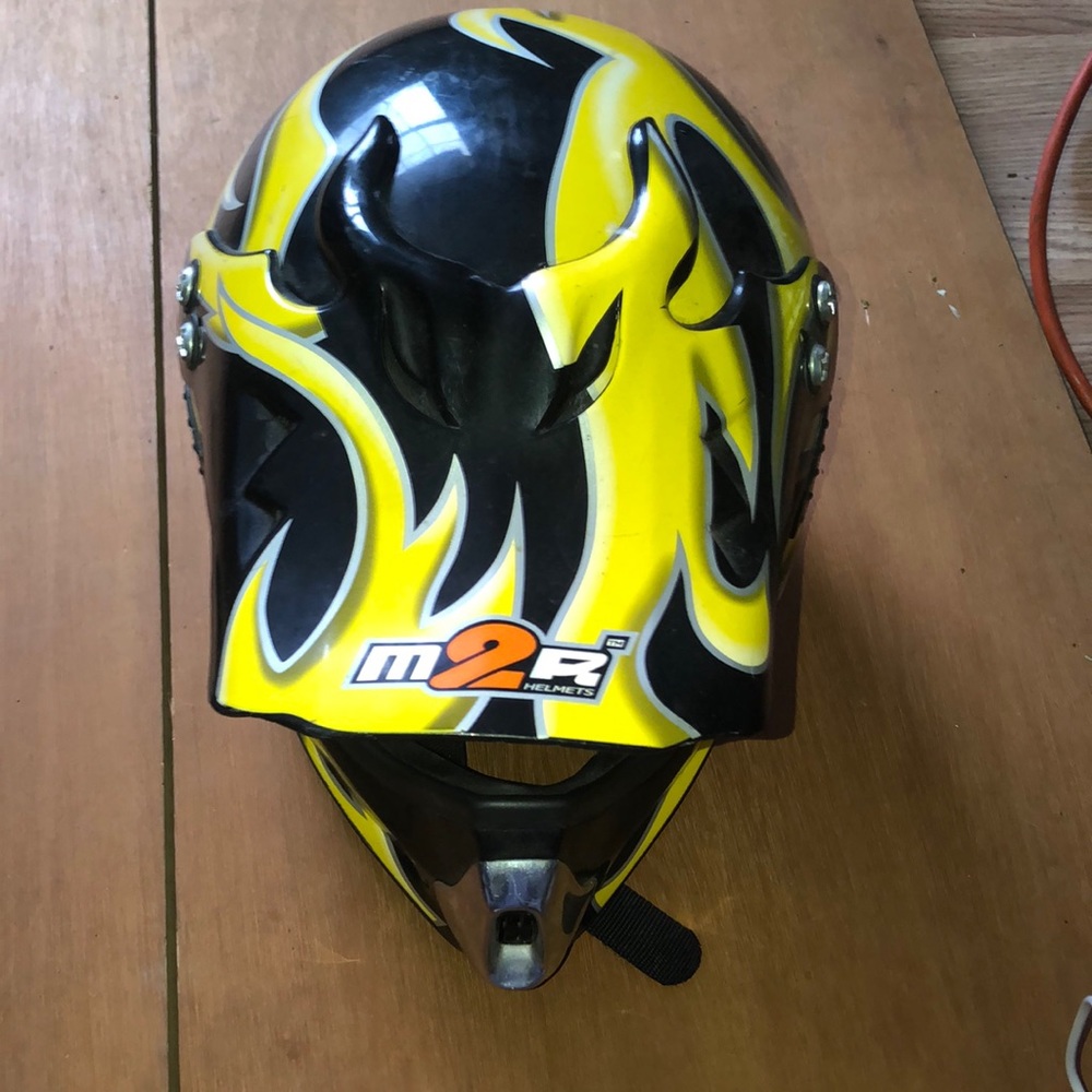 Vega Viper Motocross Offroad Dirt Bike flame helmet